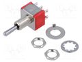 Switch: toggle; Pos: 3; DP3T; ON-OFF-ON; 2A/250VAC; 5A/28VDC; 10.4mm TE Connectivity 1-1825139-0