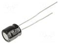 Capacitor: electrolytic; THT; 10uF; 50VDC; Ø6.3x7mm; Pitch: 2.5mm PANASONIC EEAGA1H100H