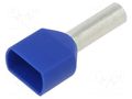 Tip: bootlace ferrule; insulated,double; copper; 2.5mm2; 10mm PANDUIT FTD80-10-TL