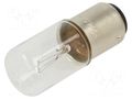 Filament lamp: miniature; BA15D; transparent; 24VDC; 24VAC SCHNEIDER ELECTRIC DL1BEB