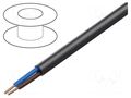 Wire; YKY; 2x1.5mm2; round; wire; Cu; PVC; black; 600V,1kV; 100m ELEKTROKABEL EK-YKY-2X1.5