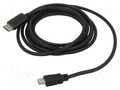 Cable; DisplayPort plug,HDMI plug; PVC; 3D,Full HD 1080p; 3m GEMBIRD CC-DP-HDMI-3M