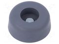 Screw fastened foot; H: 11.1mm; grey; Dim: Ø27mm; Cutout: Ø5.1mm KEYSTONE KEYS726