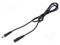 Cable; 1x1mm2; DC 5,5/2,1 plug,DC 5,5/2,5 plug; straight; black WEST POL P25-C21-C100-150BK