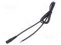 Cable; 1x1mm2; wires,DC 5,5/2,1 socket; straight; black; 1.5m WEST POL S21-TT-C100-150BK