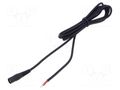 Cable; 1x1mm2; wires,DC 5,5/2,1 socket; straight; black; 2m WEST POL S21-TT-C100-200BK