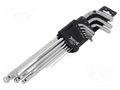 Wrench-set; hex key,spherical; 9pcs. BM GROUP BM1621