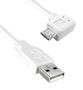 USB 2.0 A MALE TO USB 2.0 MICRO B MALE RIGHT ANGLED, 6FT LENGTH, 480MBPS, WHITE COLOR 3021088-06