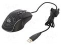 Mouse; black; USB A; optical,wired; 1.5m; No.of butt: 7 GEMBIRD MUSG-RGB-01