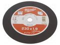 Cutting wheel; Ø: 230mm; Øhole: 22.2mm; Disc thick: 1.9mm Milwaukee MW-4932451480