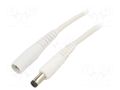 Cable; 1x1mm2; DC 5,5/2,1 plug,DC 5,5/2,5 plug; straight; white WEST POL P25-C21-C100-050WH