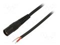 Cable; 1x1mm2; wires,DC 5,5/2,1 socket; straight; black; 5m WEST POL S21-TT-C100-500BK