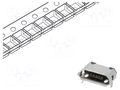 Connector: USB B micro; socket; SMT; PIN: 5; horizontal; USB 2.0 GCT USB3135-30-A