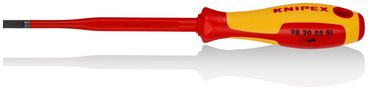 KNIPEX 98 20 55 SL Screwdriver (Slim) for slotted screws insulating multi-component handle, VDE-tested burnished 232 mm 98 20 55 SL 4003773079736