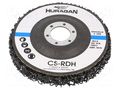 Wheel; Dim: Ø115x13mm; Mount.hole diam: 22mm HURAGAN HUR-SCSRDH115