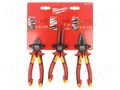 Kit: pliers; side,universal,elongated; 3pcs. Milwaukee MW-4932464575