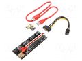 Riser; USB 3.0; red; Application: Bitcoin Miner; 600mm QOLTEC QOLTEC-55508