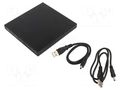 External DVD drive; black; USB A; USB 2.0; 137x133x16mm QOLTEC QOLTEC-51858