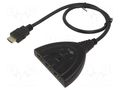 Switch; HDCP 1.4,HDMI 1.4; 0.55m; black; Input: HDMI socket x3 Goobay HDMI-SWITCH-05