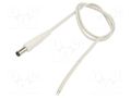 Cable; 2x0.35mm2; wires,DC 5,5/2,5 plug; straight; white; 0.5m WEST POL P25-TT-T035-050WH