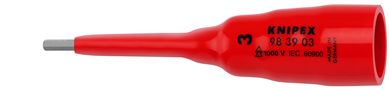 KNIPEX 98 39 03 Hexagon Socket for hexagonal socket screws with internal square 3/8" 92 mm 98 39 03 4003773089605