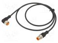 Cable: for sensors/automation; M12; PIN: 3; 1m; plug; 30VDC; 4A; 1200 LUTRONIC 1210120603L1300-1M