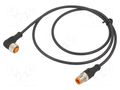 Cable: for sensors/automation; M12; PIN: 3; 1m; plug; 30VDC; 4A; 1200 LUTRONIC 1210120603L1300-1M