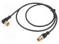 Cable: for sensors/automation; M12; PIN: 3; 1m; plug; 30VDC; 4A; 1200 LUTRONIC 1210120603L1300-1M