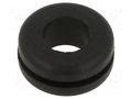 Grommet; Ømount.hole: 11.1mm; Øhole: 7.92mm; rubber; black KEYSTONE KEYS742