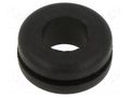 Grommet; Ømount.hole: 11.1mm; Øhole: 7.92mm; rubber; black KEYSTONE KEYS742