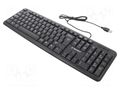Keyboard; black; USB A; wired,PT layout; 1.5m GEMBIRD KB-U-103-PT