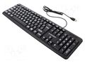 Keyboard; black; USB A; wired,US layout; Features: big letters GEMBIRD KB-US-103