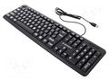 Keyboard; black; USB A; wired,US layout; big letters; 1.5m GEMBIRD KB-US-103