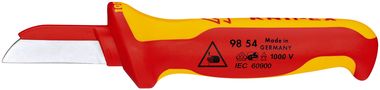 KNIPEX 98 54 Cable Knife insulating multi-component handle, VDE-tested 190 mm 98 54