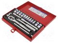 Wrench-set; 6-angles,8-angles,socket spanner; Mounting: 1/4" KING TONY KT-2519MR