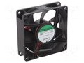Fan: DC; axial; 24VDC; 80x80x25mm; 101.9m3/h; 47.5dBA; ball; IP56 SUNON GE80252B1-AC9