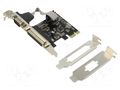 PC extension card: PCIe; brackets on slot; chipset WCH382 GEMBIRD PEX-COMLPT-01
