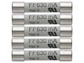 Fuse; 6x32mm; 600V; 630mA; 5pcs. TESTO TESTO-05900007