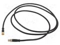 Cable: for sensors/automation; M8; PIN: 3; 1.5m; plug; 60VDC; 50VAC LUTRONIC 0810080003001-1.5M