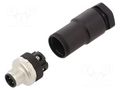 Connector: M12; male; 713; 8A; 250V; IP67; for cable; screw terminal BINDER 99-0429-19-04