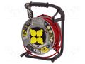 Extension lead; 3x1.5mm2; reel,with non-rotating sockets; red KEL W-99466