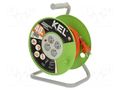 Extension lead; 3x1mm2; reel; Sockets: 4; PVC; orange; 40m; 10A KEL W-97424
