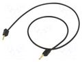 Test lead; 60VDC; 30VAC; 10A; non-insulated; Len: 0.45m; black STÄUBLI LK2-F-04521