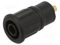 Connector: 4mm banana; socket; 24A; 1kV; black; gold-plated; 12.2mm STÄUBLI SEB4-E/A-21