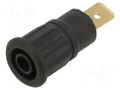 Connector: 4mm banana; socket; 32A; 1kV; black; gold-plated STÄUBLI SEB4-F/6.3-21