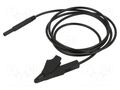 Test lead; 10A; banana plug 2mm,aligator clip; insulated; Len: 1m STÄUBLI XALF-10021