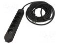 Extension lead; 3x1.5mm2; Sockets: 5; rubber; black; 3m; 16A; PRO JONEX 570-PRO-R/1.5-3.0B