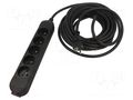 Extension lead; 3x1.5mm2; Sockets: 5; rubber; black; 5m; 16A; PRO JONEX 570-PRO-R/1.5-5.0B