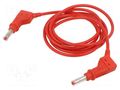 Test lead; 19A; banana plug 4mm,both sides; Len: 1.5m; red STÄUBLI XZG410/SIL-15022