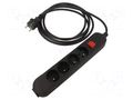 Extension lead; 3x1.5mm2; Sockets: 4; PVC; black; 5m; 16A; PRO JONEX 470WSPROV/1.5-5.0B